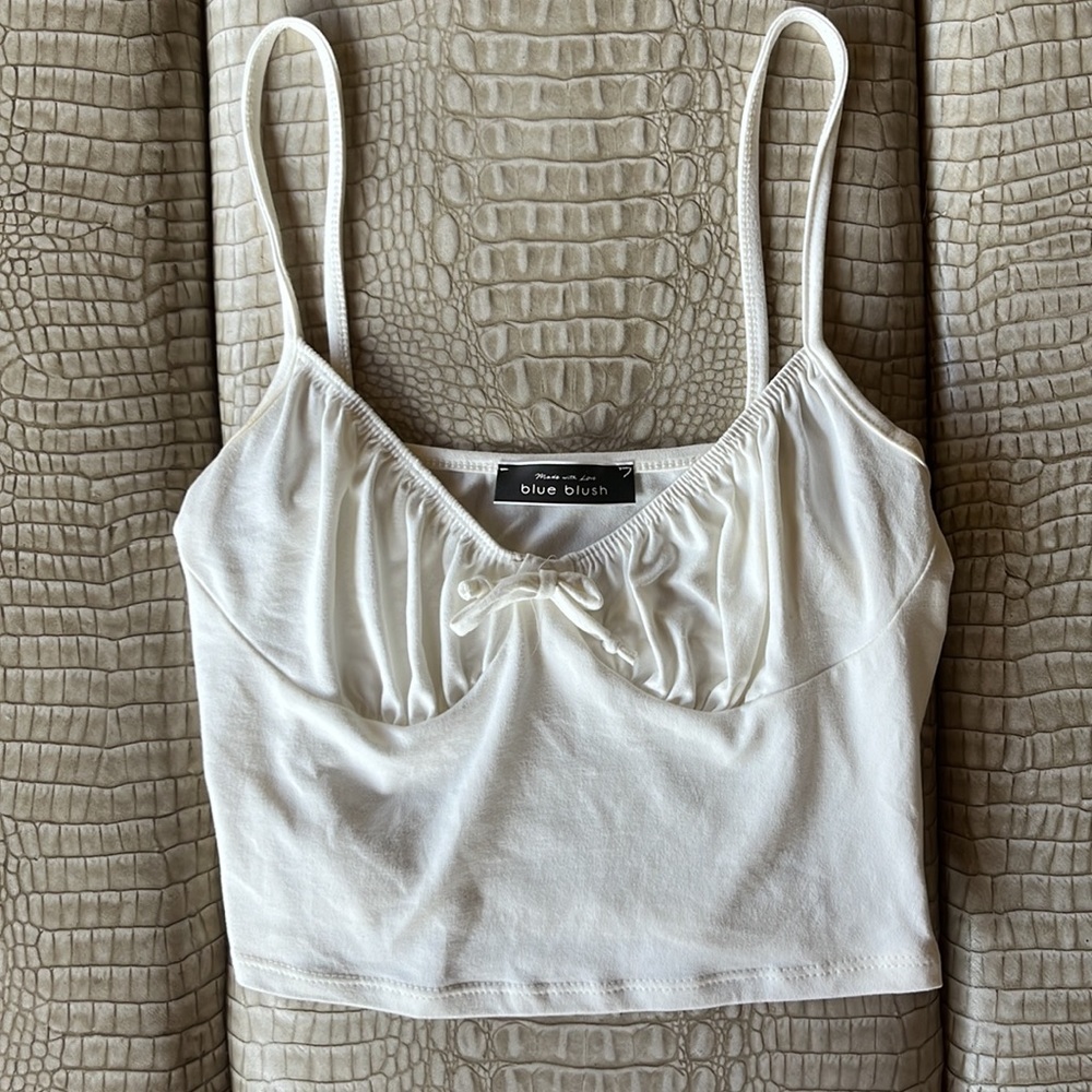 Blue Blush Cropped Tank Top